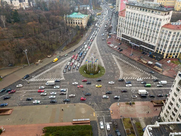 Stadtstraße Kiew Herbst Drohnenblick Aus Der Luft — Stockfoto