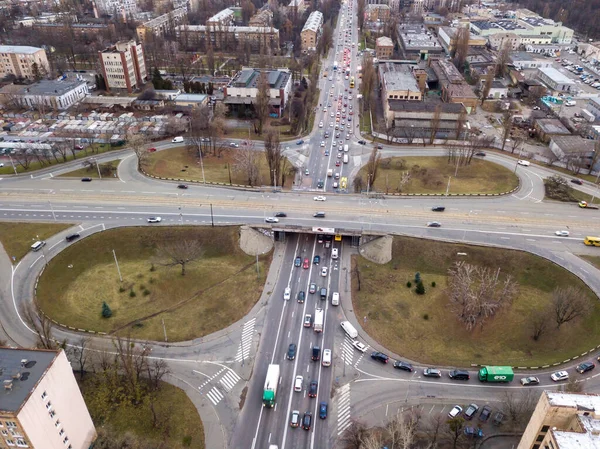 Bridge Crossroads Aerial Drone View — Stock Photo, Image