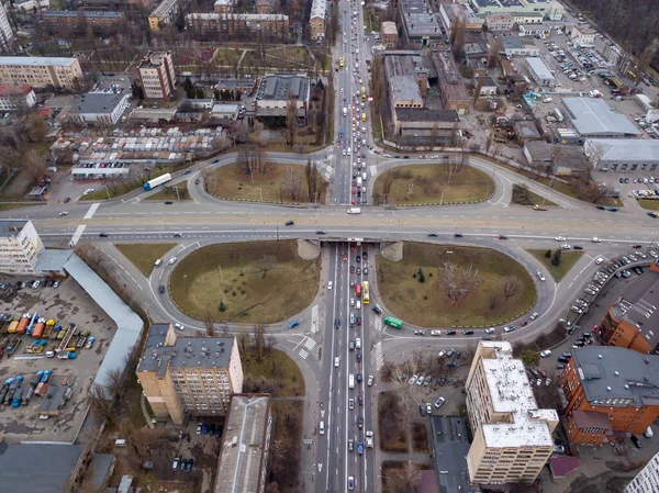 Cruce Puentes Vista Aérea Del Dron — Foto de Stock