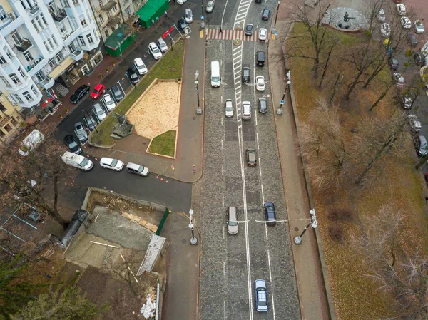 Calle Ciudad Kiev Otoño Vista Aérea Del Dron — Foto de Stock