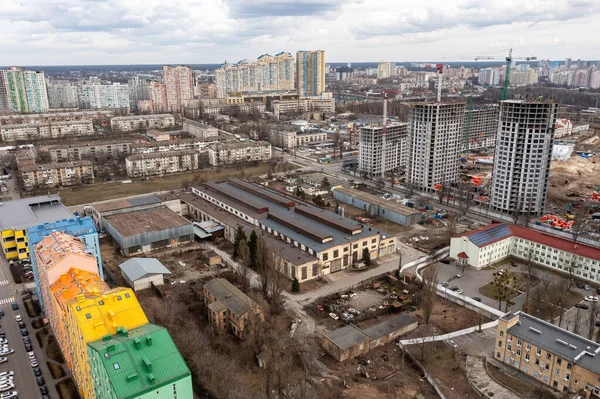 Old Building Industrial Plant Kiev Aerial Drone View — Stock Photo, Image