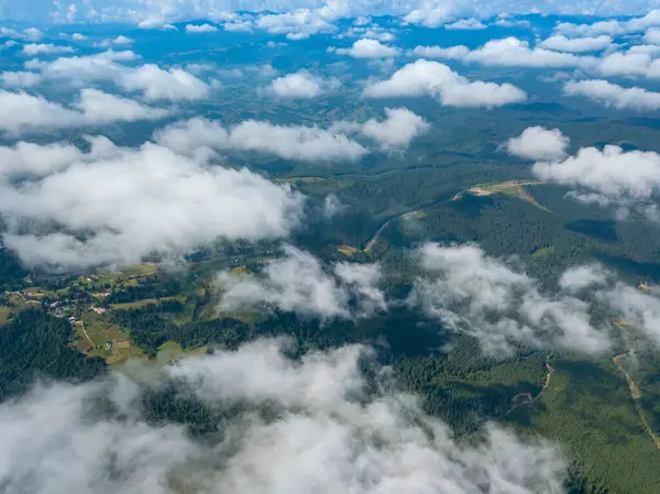 High Flight Mountains Ukrainian Carpathians Aerial Drone View — Stock Photo, Image