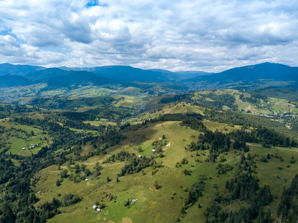 Las Montañas Verdes Los Cárpatos Ucranianos Verano Árboles Coníferas Las — Foto de Stock