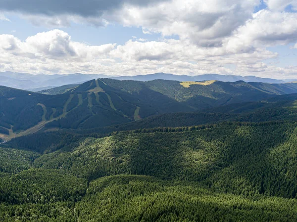 High Mountains Ukrainian Carpathians Sunny Weather Aerial Drone View — Stock Photo, Image