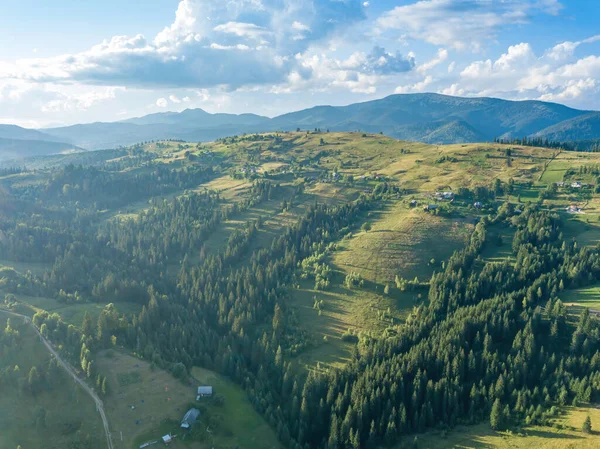 Ukrainian Carpathians Mountains Summer Aerial Drone View — Stock Photo, Image