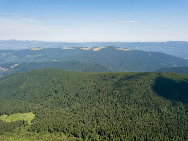 Alte Montagne Dei Carpazi Ucraini Tempo Nuvoloso Vista Aerea Drone — Foto Stock