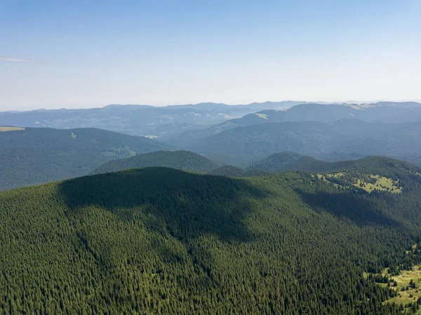 High Mountains Ukrainian Carpathians Cloudy Weather Aerial Drone View — Stock Photo, Image