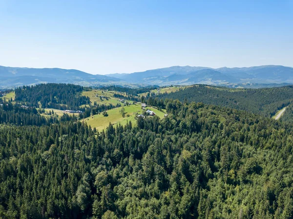 Montagnes Vertes Des Carpates Ukrainiennes Été Belle Journée Ensoleillée Vue — Photo