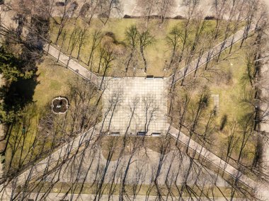 Kyiv şehir parkı. Hava aracı görünümü.