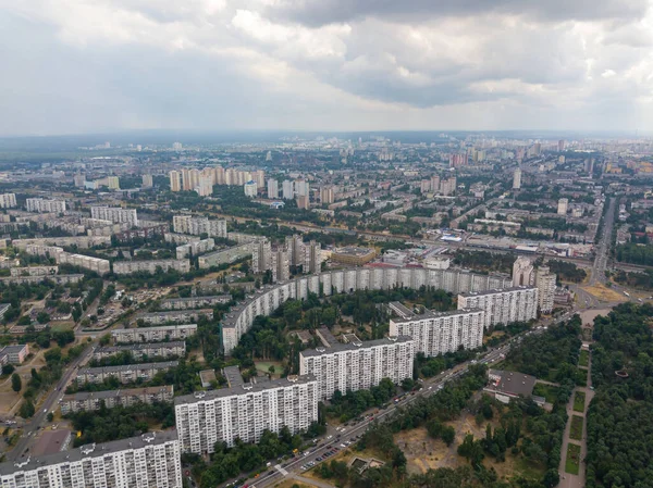 Sunset Kiev Rain Clouds Sky Aerial Drone View — Stock Photo, Image