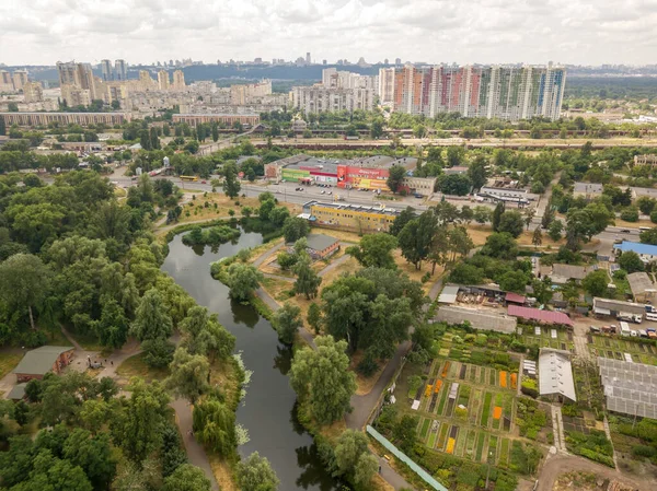 Ville Kiev Vue Aérienne Drone — Photo