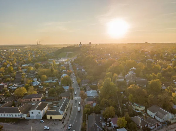 Chernihiv Városképe Légi Drónra Néző — Stock Fotó