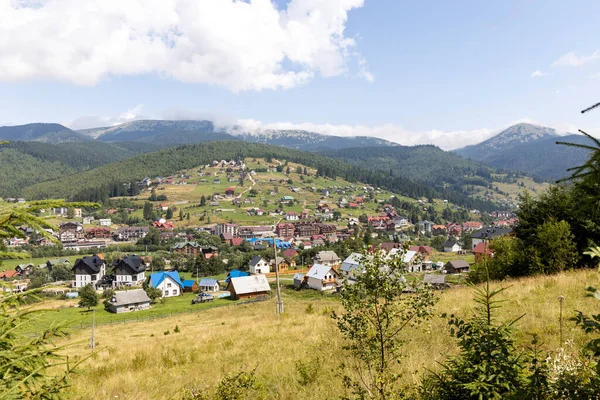 Buildings Settlement Mountainous Carpathians — Foto de Stock