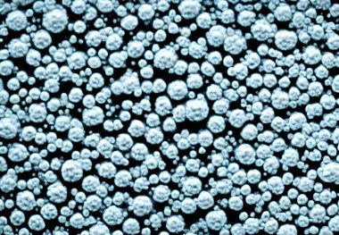 İllüzyon. Virüs vücutları, detaylı makro görünüm.