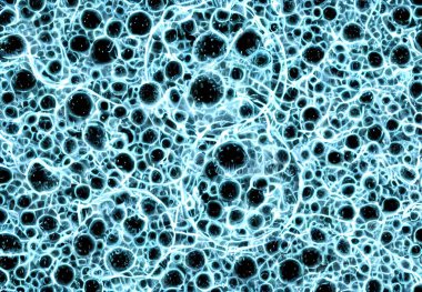 Birçok virüs vücudunun tasviri, detaylı makro görünüm.