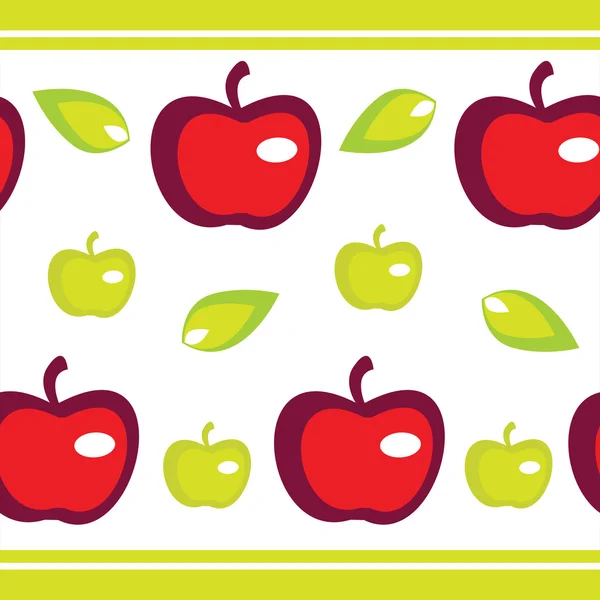 Manzanas y hojas — Vector de stock