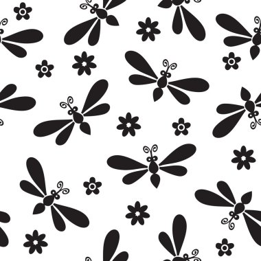 Yusufçuk ve çiçekler 