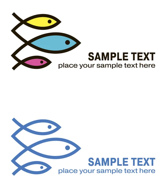 Three fishes icon — Stock Vector