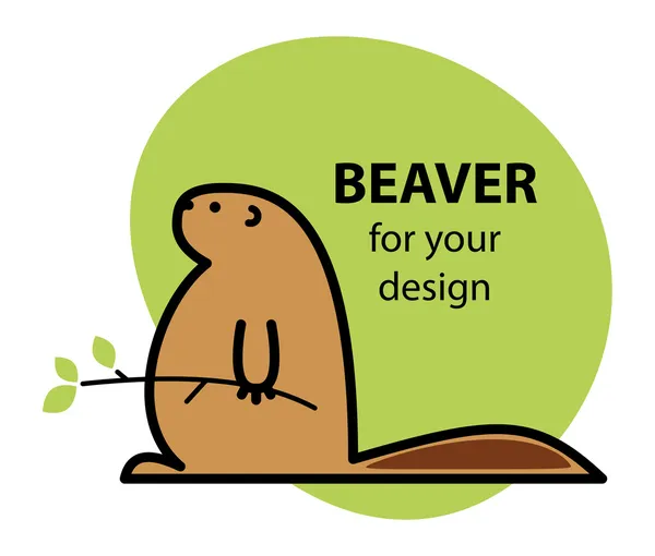 A cartoon beaver. — Stock Vector