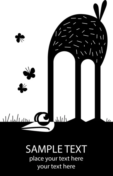Caricature autruche — Image vectorielle