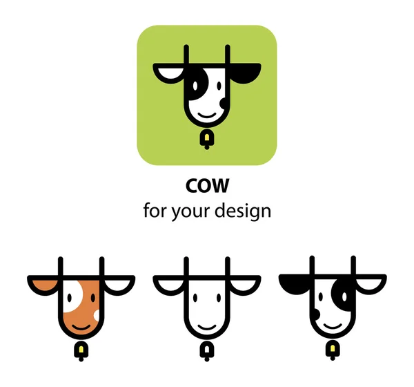 Cartoon cow head icon — Stock Vector