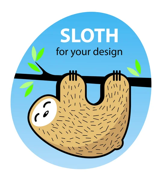 Cute cartoon sloth — Stock Vector