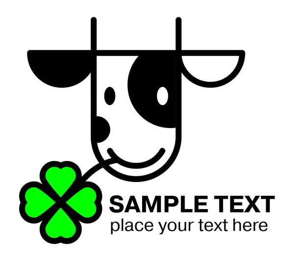 Cartoon cow head icon — Stock Vector