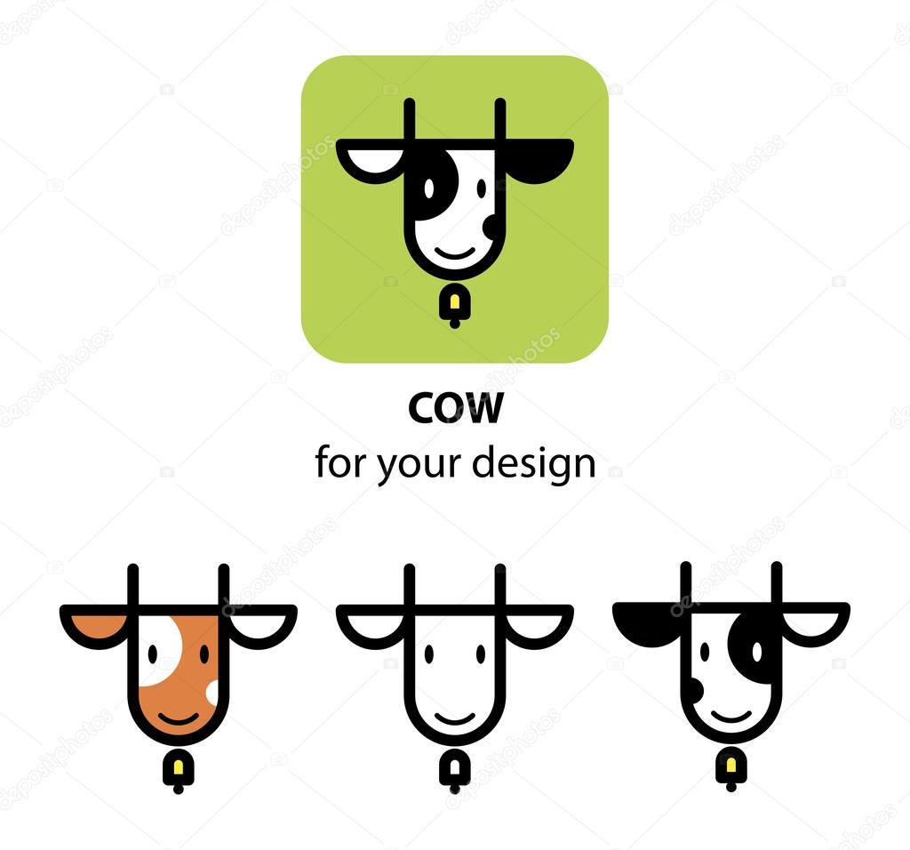 Cartoon cow head icon