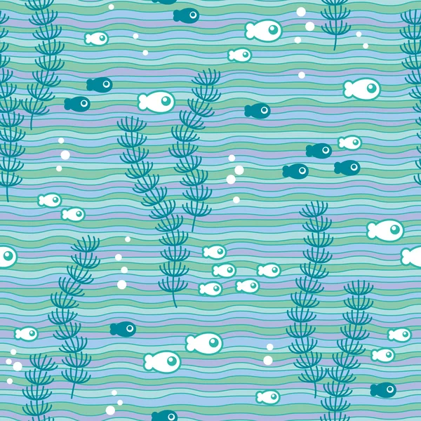 Seamless pattern with cute fishes — Stock Vector