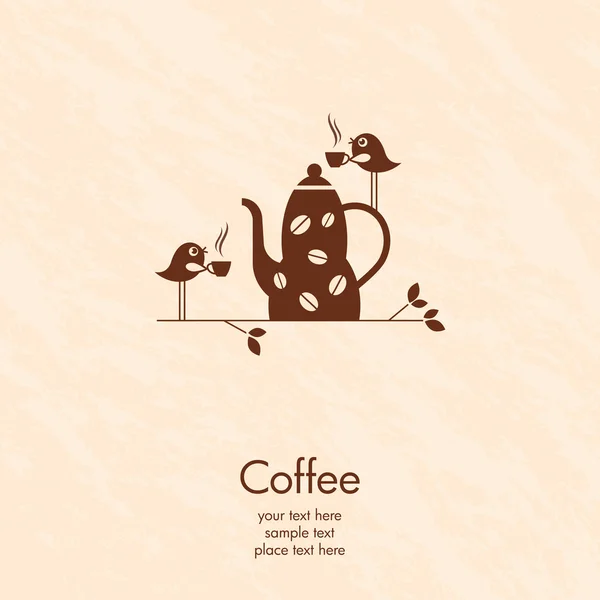 Cartão de café — Vetor de Stock