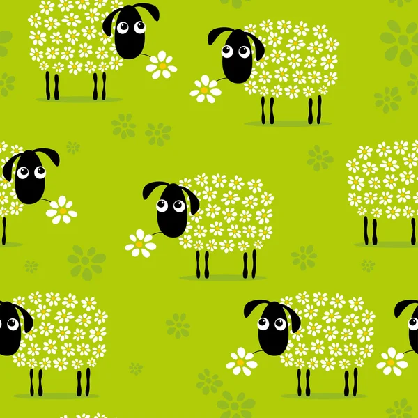 Wzór z cute owiec — Wektor stockowy