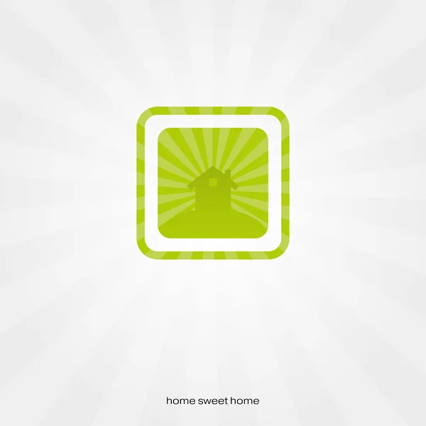 Panneau maison verte — Image vectorielle