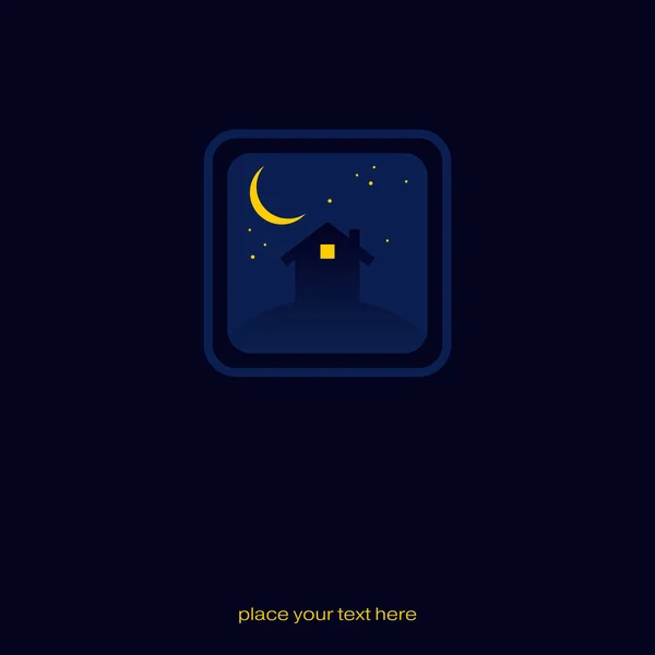 Señal de casa noche — Vector de stock