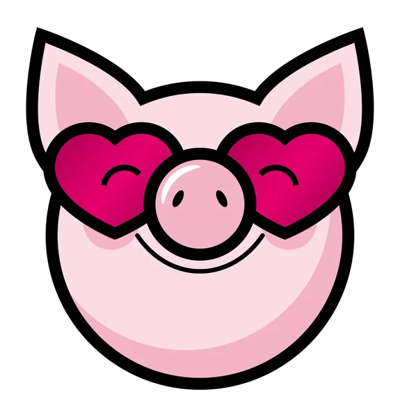 Cerdo gracioso — Vector de stock