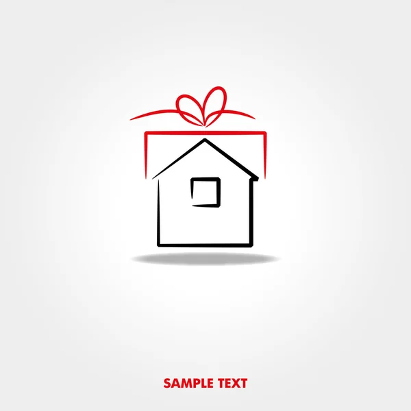 Icône maison cadeau — Image vectorielle