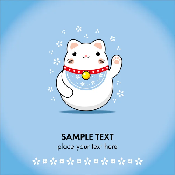 Carte de vœux Maneki neko — Image vectorielle