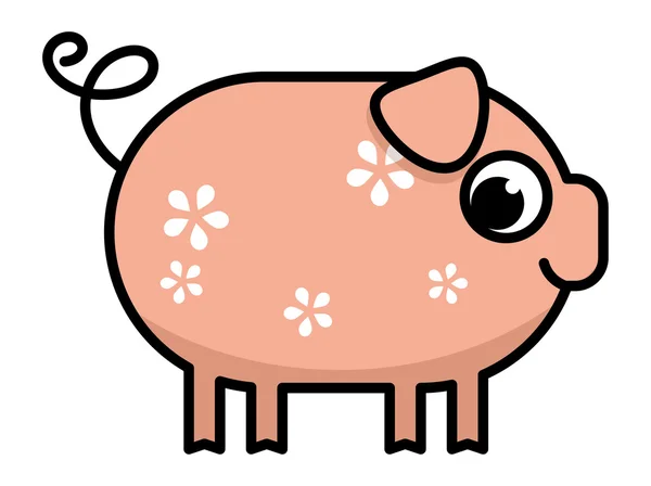 Lindo cerdo de dibujos animados — Vector de stock