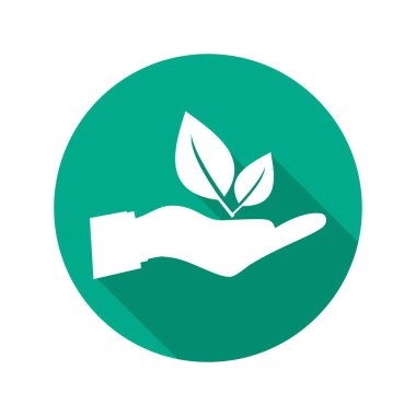 Ağaçlar el işaretleriyle büyürler. Çevre korumasının bir işareti. Çevresel ikon vektörü. Doğa kavramı