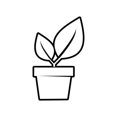 Modern saksı ikonu. Esrar logosu. Doğa konsepti vektör çizimi