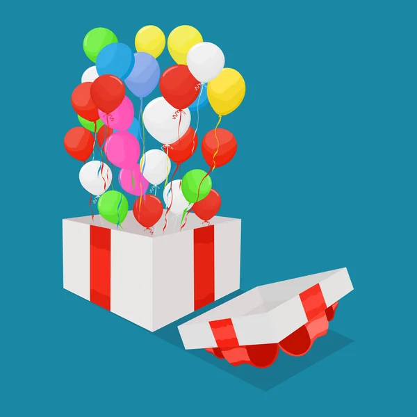 Globos Cajas Regalo Feliz Navidad Feliz Año Nuevo Año Nuevo — Archivo Imágenes Vectoriales