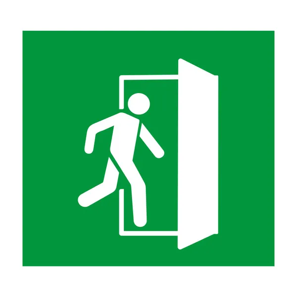 Emergency Exit Door Direction Sign Green Color Safety Emergency Vector — Stock Vector