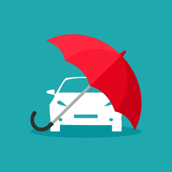 Rozložte Deštník Abyste Chránili Auto Koncepce Pojištění Auta Chránit Vektorovou — Stockový vektor
