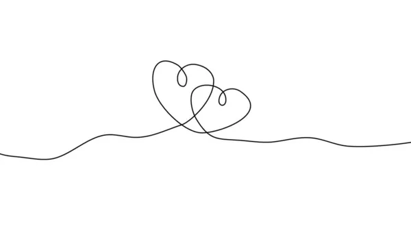 Sürekli iki kupa çizgisi çiziyorum. Basit aşk konsepti. kalp vektörü