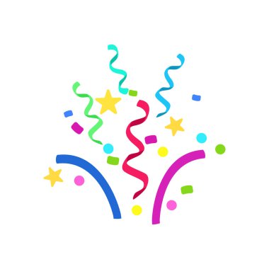 Renkli konfeti. Festival ya da kutlama konsepti. Festival vektör illüstrasyonu