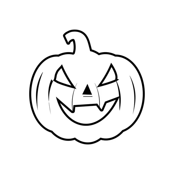 Силуэт Хэллоуинской Тыквы Белом Фоне Векторная Иллюстрация Хэллоуина — стоковый вектор