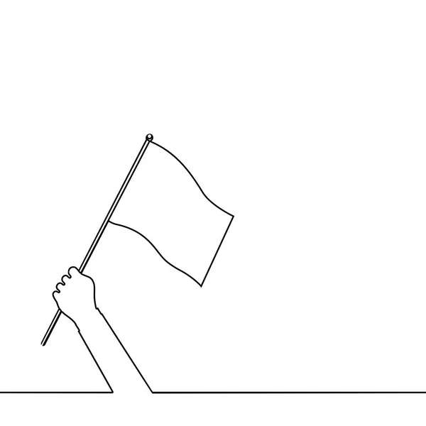 깃발을 올리는 연속적으로 긋는다 깃발을 올리는 Vector — 스톡 벡터