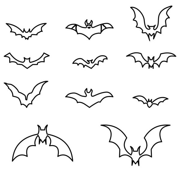 Set Silhouettes Bats White Background Bats Vector Illustration — Stock Vector