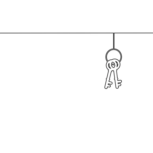 Desenhe Uma Linha Chaveiro Chave Conceito Para Sucesso Ilustração Vetorial — Vetor de Stock