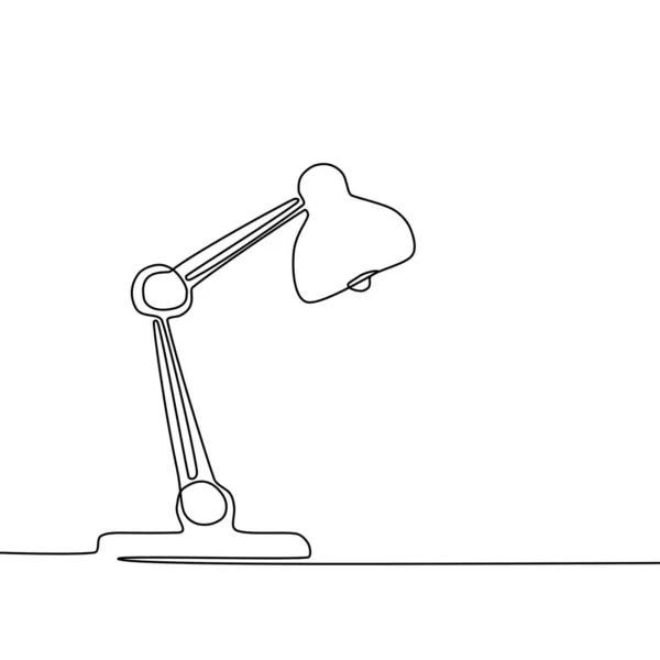 Rajzoljon Egy Folyamatos Vonalat Asztali Lámpa Villanykörte Lámpa Vektor Illusztráció — Stock Vector