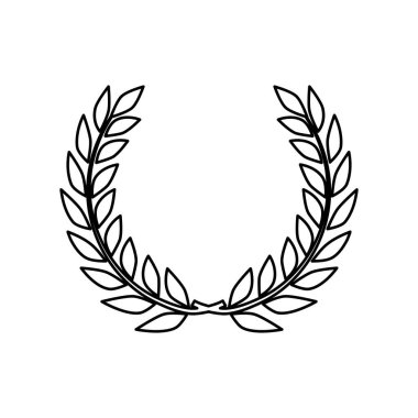 Laurel çelengi. Ödül logosu beyaz arka planda izole edilmiş. vektör illüstrasyonu